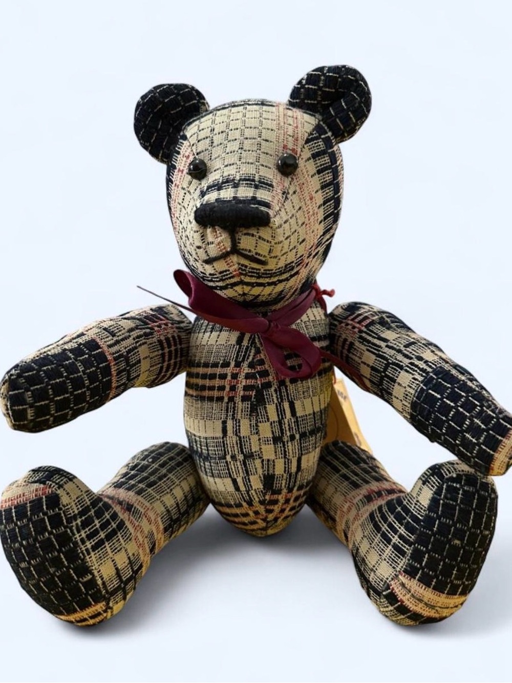 RARE Vintage Bear-“s”-ence Plaid Teddy Bear by Steve Schutt